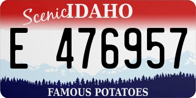 ID license plate E476957