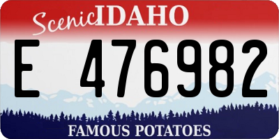 ID license plate E476982