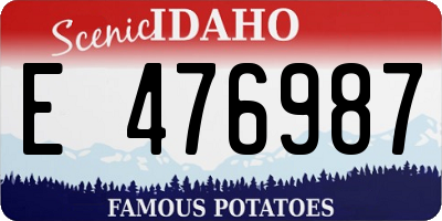 ID license plate E476987