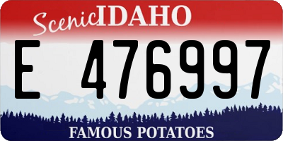 ID license plate E476997