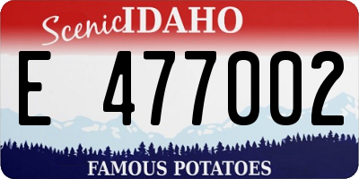 ID license plate E477002