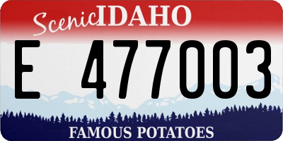ID license plate E477003