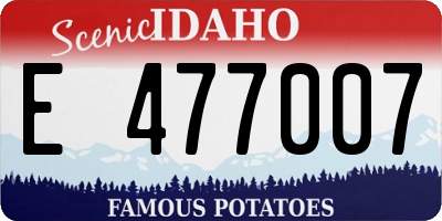 ID license plate E477007
