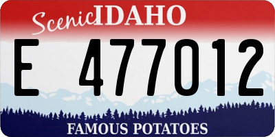 ID license plate E477012