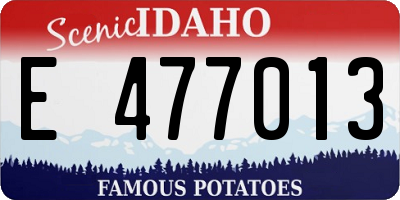 ID license plate E477013