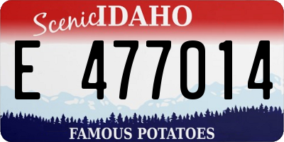 ID license plate E477014