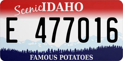 ID license plate E477016