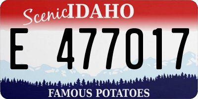 ID license plate E477017