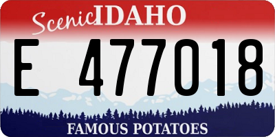 ID license plate E477018