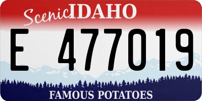ID license plate E477019
