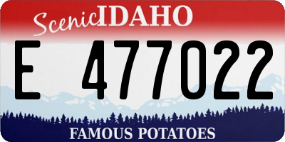 ID license plate E477022