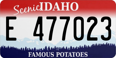 ID license plate E477023