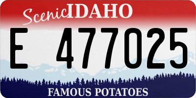 ID license plate E477025