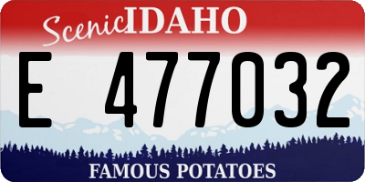 ID license plate E477032