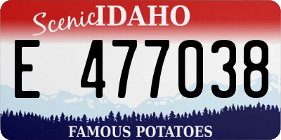 ID license plate E477038