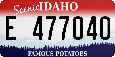ID license plate E477040