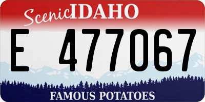 ID license plate E477067
