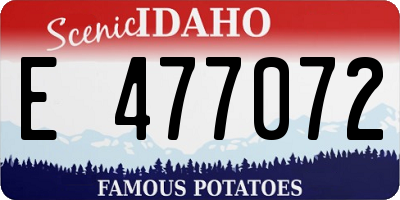 ID license plate E477072