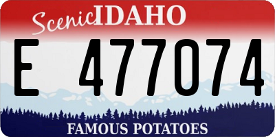 ID license plate E477074