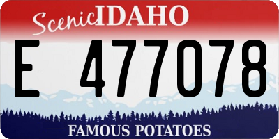 ID license plate E477078