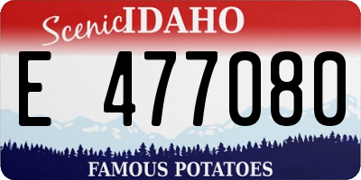 ID license plate E477080