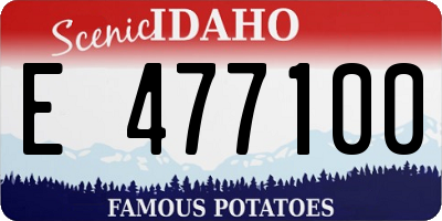 ID license plate E477100