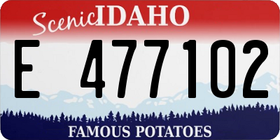 ID license plate E477102