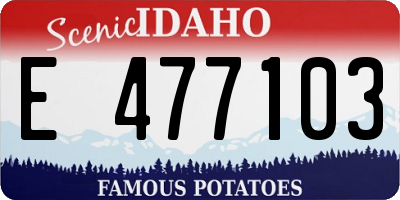 ID license plate E477103