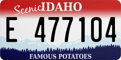 ID license plate E477104