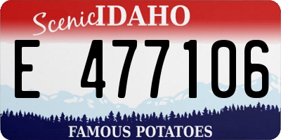 ID license plate E477106
