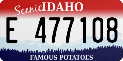 ID license plate E477108