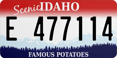ID license plate E477114