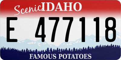 ID license plate E477118