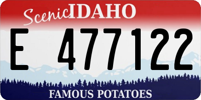 ID license plate E477122