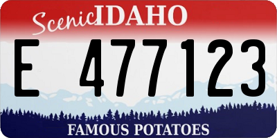 ID license plate E477123