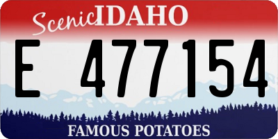 ID license plate E477154