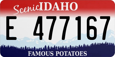 ID license plate E477167