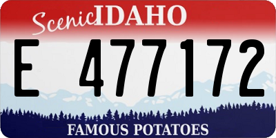 ID license plate E477172