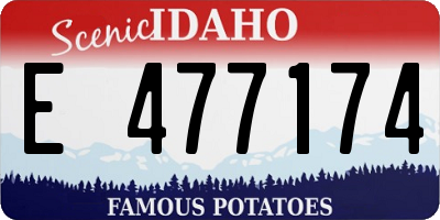 ID license plate E477174