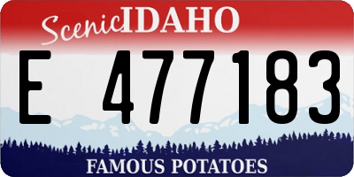 ID license plate E477183