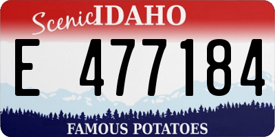 ID license plate E477184