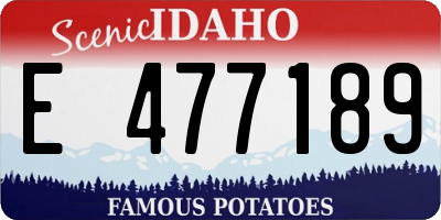 ID license plate E477189