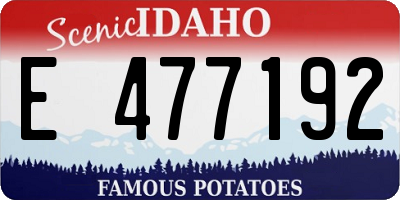 ID license plate E477192