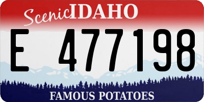 ID license plate E477198