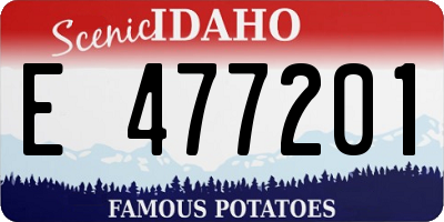 ID license plate E477201