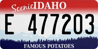 ID license plate E477203
