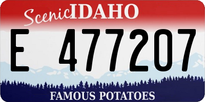 ID license plate E477207