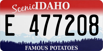 ID license plate E477208