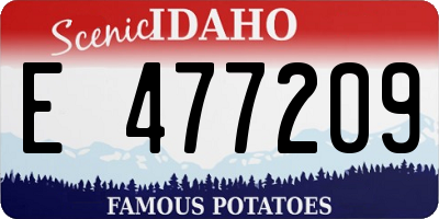 ID license plate E477209