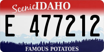 ID license plate E477212